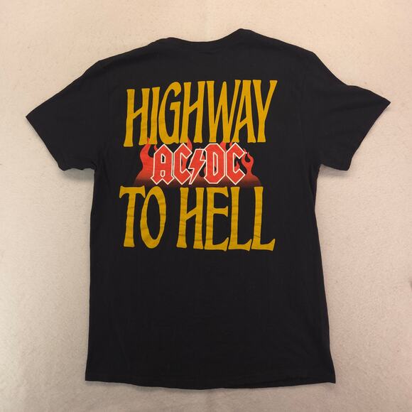 ACDC Highway To Hell Band Crew Neck Short Sleeve Graphic Shirt Mens Size M Black - Picture 9 of 9